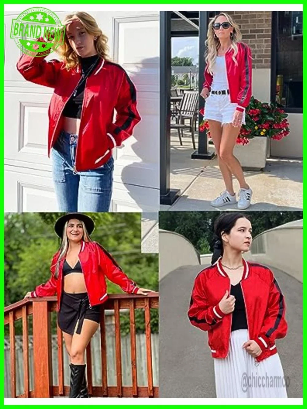 Lightweight Polyester Bomber Jacket Zip Up Windbreaker with Pockets